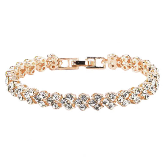 Elegant Bracelet for Women Chain Cubic Zircon Rhinestone Shiny Inlaid Bangle Bracelet Gifts