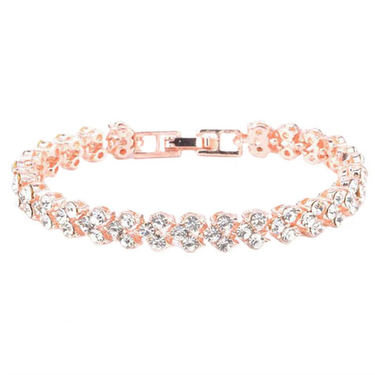 Elegant Bracelet for Women Chain Cubic Zircon Rhinestone Shiny Inlaid Bangle Bracelet Gifts